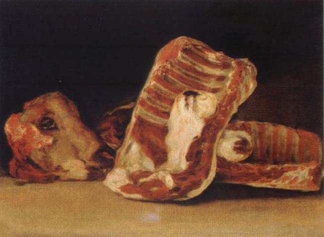 Francisco de Goya Style life with lamb head